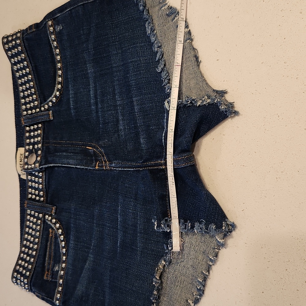 L'AGENCE Women's Zoe Dome Studded Denim Jean Shorts 25" Waist - Picture 8 of 9